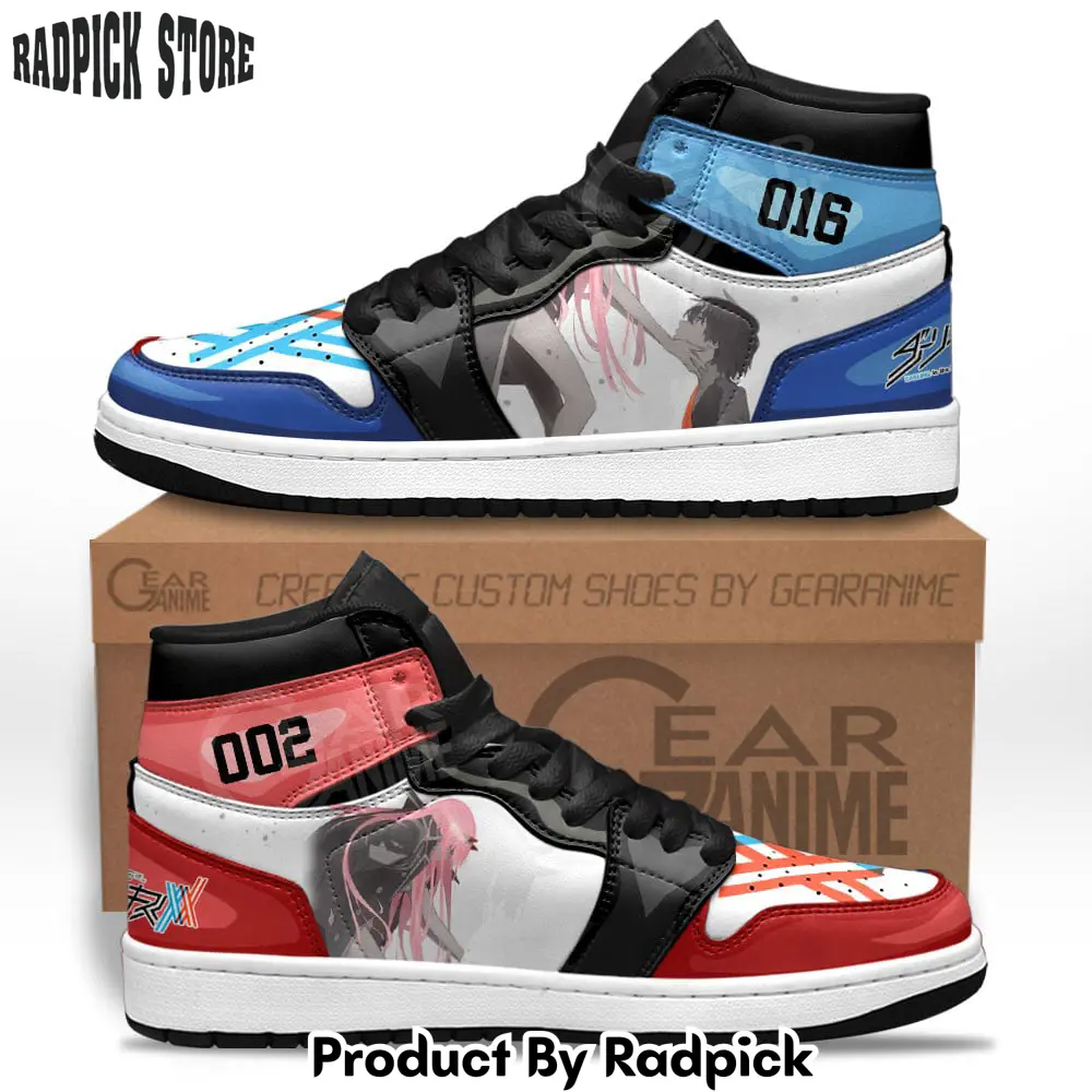 Zero two and hiro air jordan high top sneakers anime shoes  rp0401730